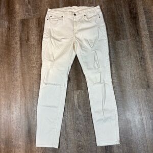 Seven For All Mankind Jeans Women 30 White Skinny Ankle Distressed Stretch